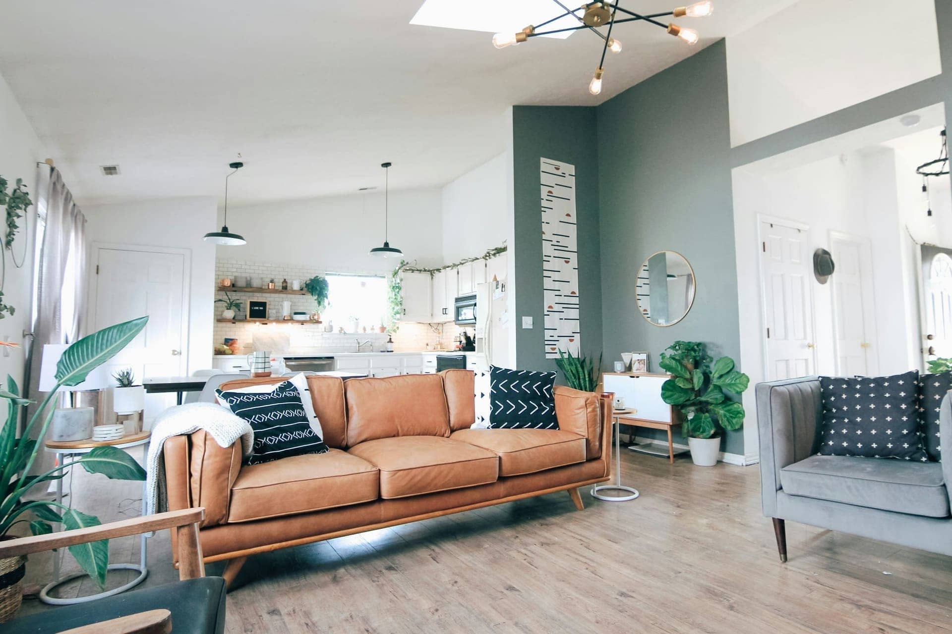 Freshly painted Denver living room with neutral walls and white trim